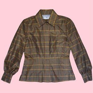 Carolina Herrera Silk Blouse Plaid